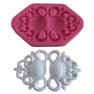 LYNCH Gem Brooch Shape Silicone Cake Mold 3D Polymer Clay Tools,Pink N2