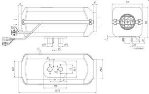 Diesel air heater 4kW/ 13,600 BTU/hr 12volt same as Webasto/Airtronic- Marine set!