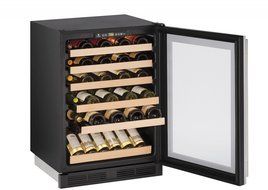 U-Line U1224WCS13B 24" Wine Captain 1000 Series Built-In Wine Cooler with 48 Bottle Capacity, in Stainless Steel N2
