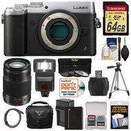 Panasonic Lumix DMC-GX8 4K Wi-Fi Digital Camera Body (Silver) with 35-100mm f/2.8 OIS Lens + 64GB Card + Battery...