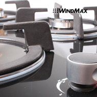 PREMIUM 24" Black Electric Tempered Glass Built-in Kitchen 4 Burner Gas Cooktop N3