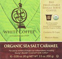 White Coffee Organic Single Serve Coffee, Sea Salt Caramel, 10 Count