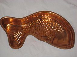 Vintage Coppertone Copper Tone FISH Aluminum 14 x 6 1/2 Inch Jell-o Mold / Caking Baking Pan N2