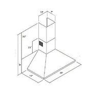Range Hood Wall Mounted White 28" CH-105-CS NT AIR. Made in Italy N3