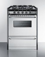 24" Wide Slide-In Gas Range with Stainless Doors &amp; Sealed Burners