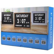 Digital Day Calendar Clock,HENGLING Memory Day Date Time Clock 8 Inch Led Digital Clocks Non-Abbreviated Great... N2