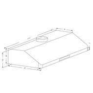 AKDY&reg; 42" Under Cabinet Stainless Steel Powerful LED Display Touch Screen Cooking Fan Kitchen Vent Range Hood N4