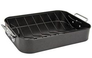 Alpine Cuisine Roasting Pan with Rack - 16 inch