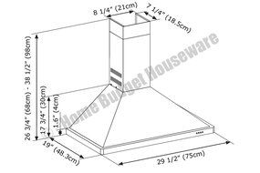 Blue Ocean 30" RH319 Stainless Steel Wall Mount Kitchen Range Hood N6