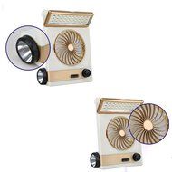 3 in 1 Multi-functional Solar Cooling Table Fans with Eye-Care LED Table Lamp Flashlight Torch Solar Panel Adaptor... N12