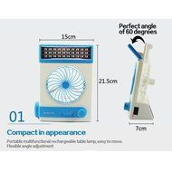 3 in 1 Multi-functional Solar Cooling Table Fans with Eye-Care LED Table Lamp Flashlight Torch Solar Panel Adaptor... N13