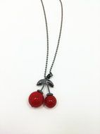 QTMY Cherry bead Choker Necklace long Multilayer Chains Bohemian Jewelry with Pendant for teen girls