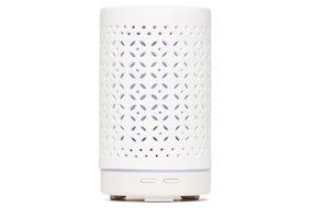 Heka Living Essential Oil Diffuser Humidifier &ndash; Hand Finished Ceramic Lid - 7 Color LED Light - 100 ml - Continuous...