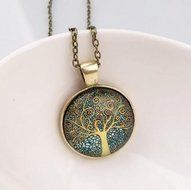 Tree of Life Mosaic Antique Vintage Necklace Pendant Jewelry Charm Gift N4
