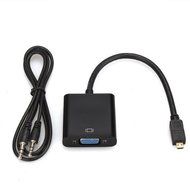 Audio Adapter Cable - TOOGOO(R) Micro HDMI to VGA Adapter Cable Converter with Audio Cable Black N2