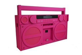 Portable Fm Stereo Boomboxpink Fm Stereo Boombox For Iphone Ipod