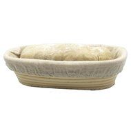 Boseen Oval Shaped Banneton Bread Dough Proofing Rising Rattan Basket &amp; Liner Combo( 12 inches) N2