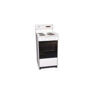 Summit SEM130CDK: Deluxe bisque 220V electric range in slim 20" width with digital clock/timer, black see