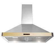 Golden Vantage 30" Wall Mount Range Hood GV-63175D-GLD Stainless Steel Golden Vent Hood W/ Touch Control Panel N4