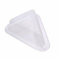 50x Premium Transparent Plastic Fruit Pie Cake Tart Holder Box for Slices or Wedges ~4in Length N4