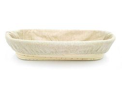 Boseen Oval Shaped Banneton Bread Dough Proofing Rising Rattan Basket &amp; Liner Combo( 12 inches) N3