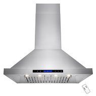 AKDY 30"/36"/42"/48" Wall Mount Type Stainless Steel Touch Control Halogen Light Lamp Kitchen Cooking Fan Vent... N9