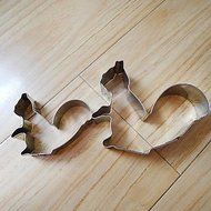 Sher Cartoon Squirrel Mom and Son Shape Cookie Cutters, Fuirt Cut Moulds, Stainless Steel