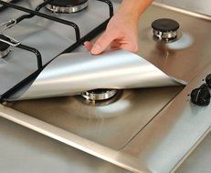 Cooks Innovations Non-Stick Gas Range Protectors - Silver - Set of 4