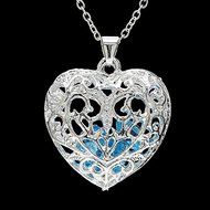 Lovers Gift Womens Fashion Silver Heart Hollow Out Branch Delicate Pendant