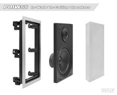 PyleHome PDIW65BK In-Wall / In-Ceiling 6.5-Inch Stereo Speakers, 2-Way, Flush Mount, Black (Pair) N9