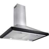 Perfetto Kitchen and Bath 30" Convertible Wall Mount Range Hood in Stainless Steel with Black Trim, LEDs and Push... N2