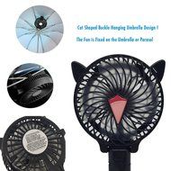 Portable USB Mini Fans with Umbrella Hanging and Metal Clip (Black)