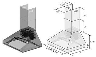 Z Line 667-304-36 Outdoor Wall Mount Range Hood 304 Stainless 1200 CFM