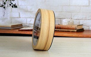 Modern 3d Maple Yellow Wood Clock Dual Bamboo Clock Vintage Alarm Clock Clock Show Time