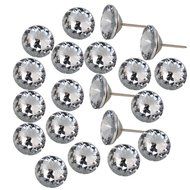 20pcs Silver and White 25mm Dia Sparkly Crystal Upholstery Sofa Headboard Buttons Nails Wall Decor by ZIJIA