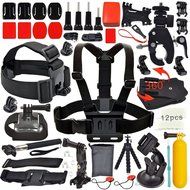 YFY 24-In-1 Basic Outdoor Sports Accessories Kit for GoPro Hero Cameras,SJ Cam, Xiaomi Yi,Sport Acion Camera N2