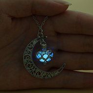 Magic Luminous Steampunk Fairy Heart Locket Glow In The Dark Pendant Necklace N5