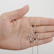 Fashion Jewelry Mother's Gift Lady Crystal Silver Heart Mom Pendant Necklace Hot