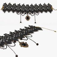 Retro Gothic Steampunk Flower Lace Choker Necklace Jewelry Beads Fashion N2