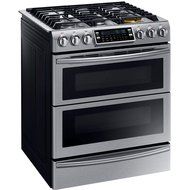 Samsung Appliance NY58J9850WS 30" Slide-in, Dual-Fuel Range with 5 Gas Burners in Stainless Steel