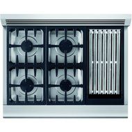 DCS RDV364GLN Professional 36" Stainless Steel Dual Fuel Slide-In Sealed Burner Range - Convection N2