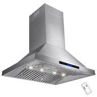 AKDY 30"/36"/42"/48" Wall Mount Type Stainless Steel Touch Control Halogen Light Lamp Kitchen Cooking Fan Vent... N11