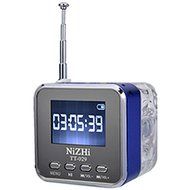 Haoponer Portable Digital Mini Speaker USB TF Card Mp3 Player FM Radio Colorful LED Screen Alarm Clock T029 Silver N4