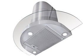 FIREBIRD 30" Wall Mount Stainless Steel Tempered Glass Wall Mount Powerful Push Button Control Kitchen Vent Fan... N4