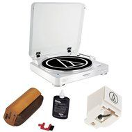 Audio-Technica Fully Automatic Wireless Belt-Drive Stereo Turntable - White (AT-LP60WH-BT)with RCA D4+ Vinyl Record... N2