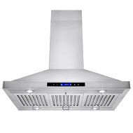 Golden Vantage 36" Stainless Steel Island Mount LED Display Touch Control Kitchen Cooking Fan Vent Range Hood...