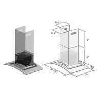 Z Line KN-36 Z Line 760 CFM Wall Mount Range Hood, 36", /Glass, Stainless Steel N5