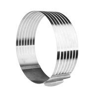 C-xuan 6-8 Inch Round Cake Pans Stainless Steel Adjustable Cake Layer Cutter Slicer Slicing Bakeware Cake (Silver) N3