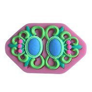 LYNCH Gem Brooch Shape Silicone Cake Mold 3D Polymer Clay Tools,Pink N4