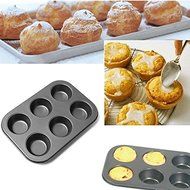 6 Holes Non-Stick Stainless Steel Muffin Cake Baking Pan Cookies Tray N8